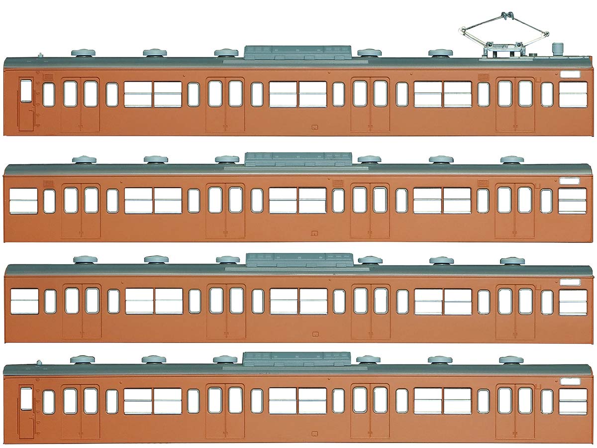 ＜18001＞国鉄（JR）103系＜低運・非ユニット窓・冷改車・オレンジ＞ 基本4両編成ボディキットA