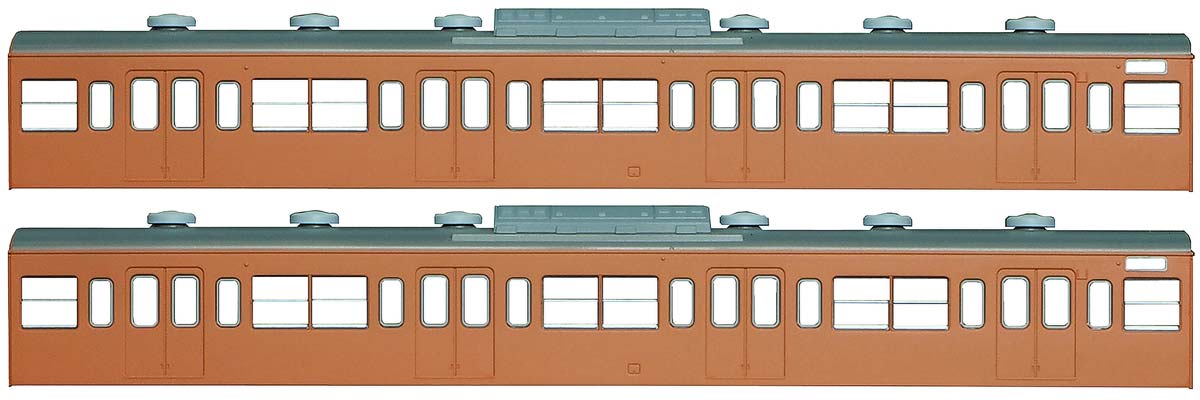 ＜18004＞国鉄（JR）103系＜低運・非ユニット窓・冷改車・オレンジ＞増結用サハ2両ボディキット 