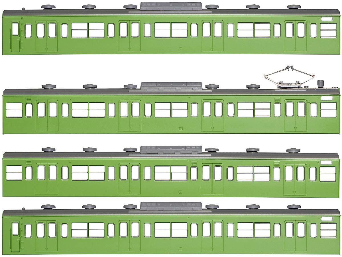 ＜18005＞国鉄（JR）103系＜低運・非ユニット窓・冷改車・ウグイス＞ 基本4両編成ボディキットA