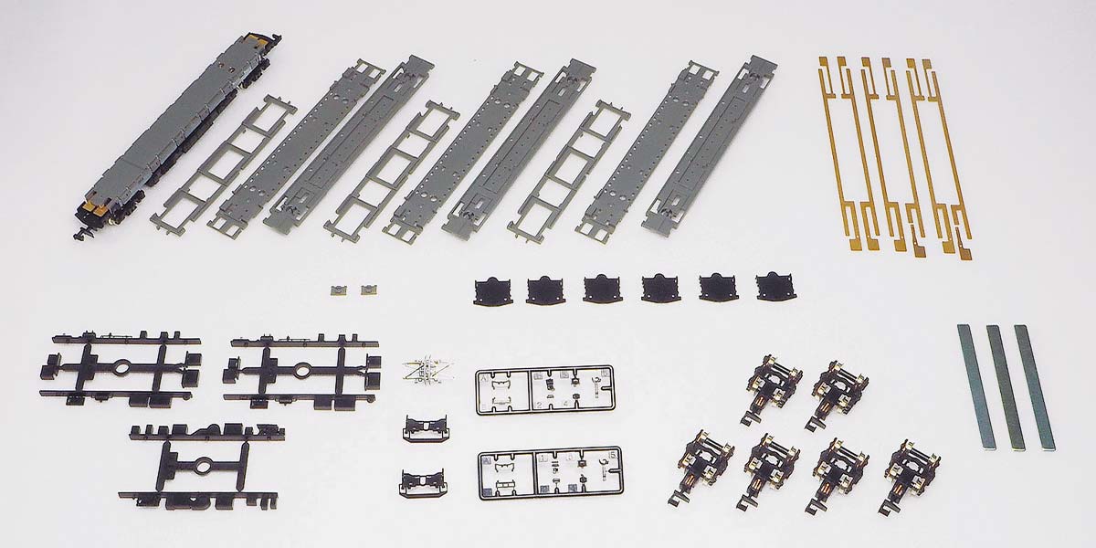 ＜7505＞床下台車セット 通勤タイプ 冷房車 基本4両用A（動力付き）