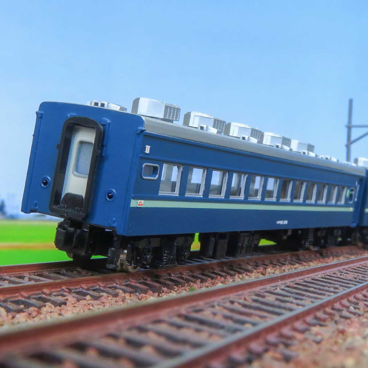 19510＞着色済み スロ62系（青色・淡緑帯付き）6両編成セット