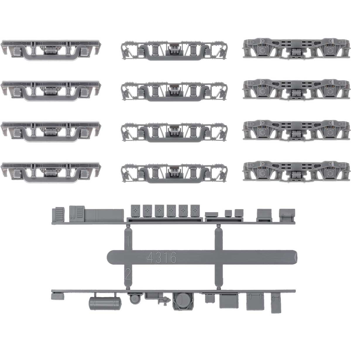 動力台車枠・床下機器セット A-31 （DT10／11／16＋4316M）［灰色］