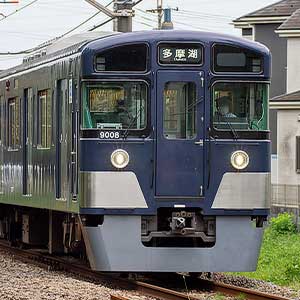西武9000系（多摩湖線・紺色・白ライト）4両編成セット（動力付き）