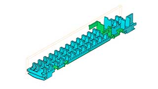 座席パーツと側面行先表示パーツを取り付けたイメージ画像です。 室内の1+2列シートを忠実に再現いたします。